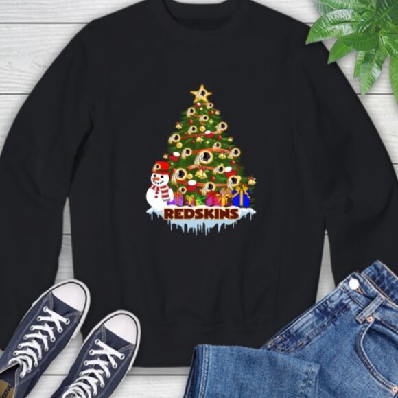 Washington Redskins Merry Christmas NFL Football Sports Holiday Sweatshirt 91 - Picture 1 of 5
